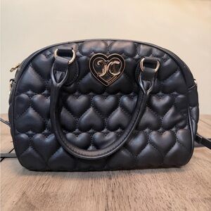 NWOT Juicy Couture black quilted heart dome satchel